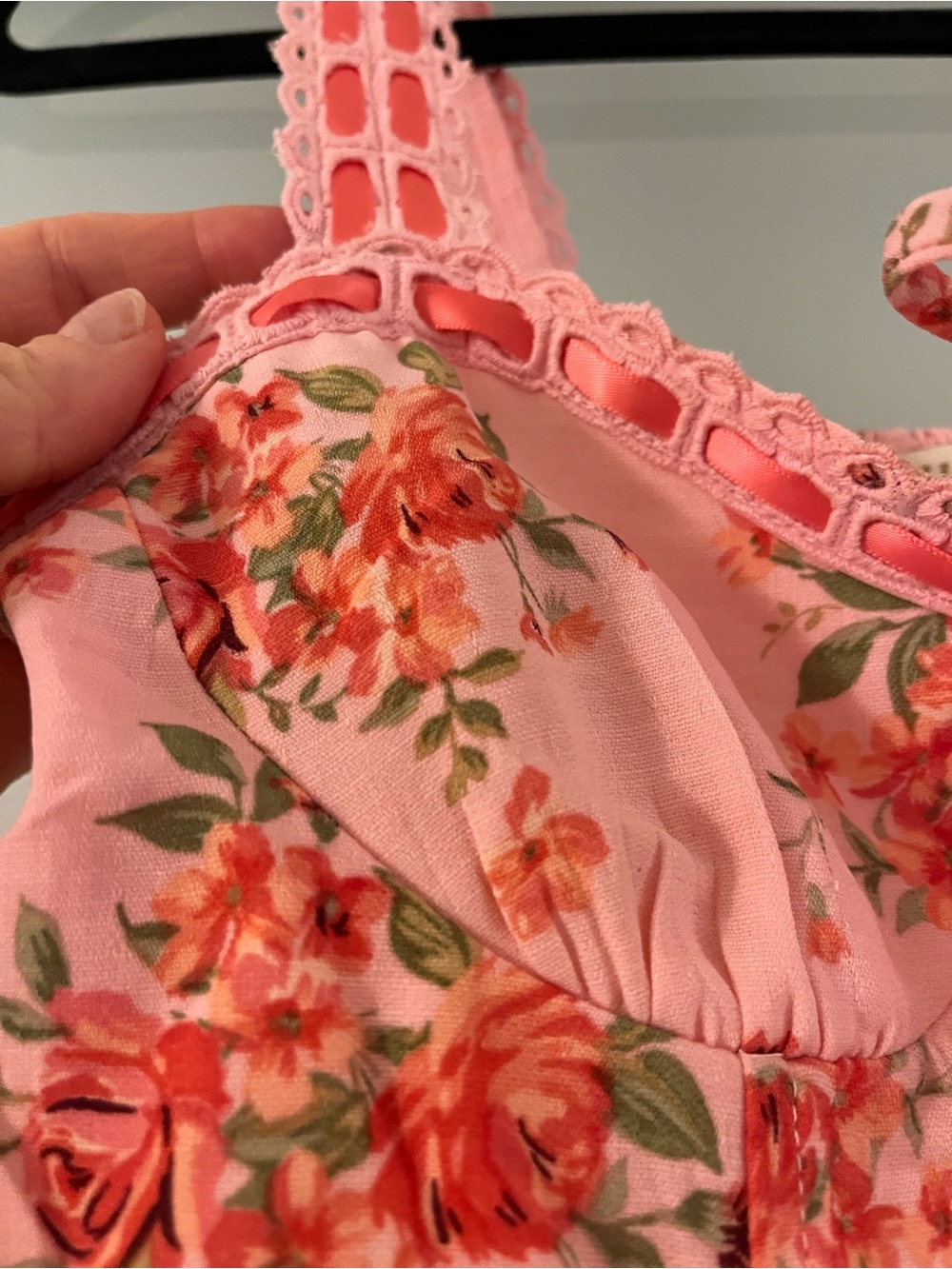 Pink Cottage core Crop Top - Picture 6 of 7